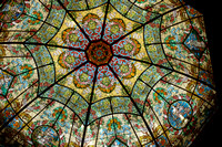 Stained glass ceiling of Teatro Colón opera house